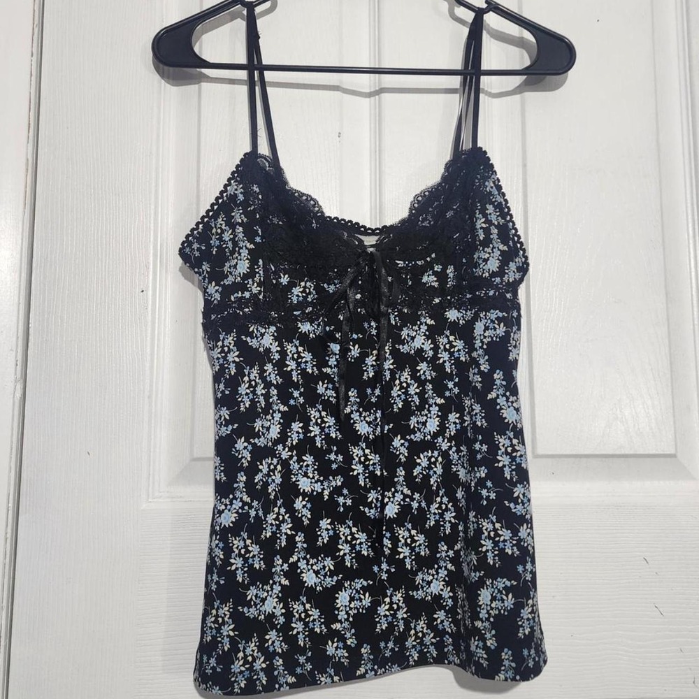 Vintage Black Floral Lace Cami